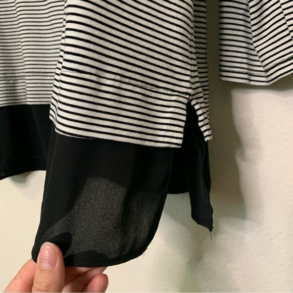Women's Chico's Black and White Striped Tunic Size Large - Picture 4 of 8